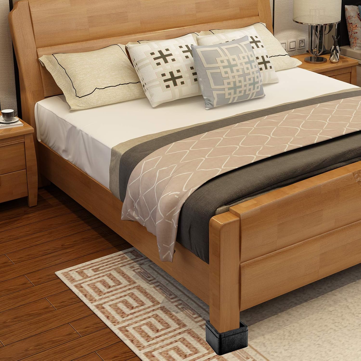 BTSD-home Adjustable Bed Risers 3 Inch, 8 Pack | Heavy Duty Stackable Furniture Lifts, 3 or 6 Inch, for Dorm Beds