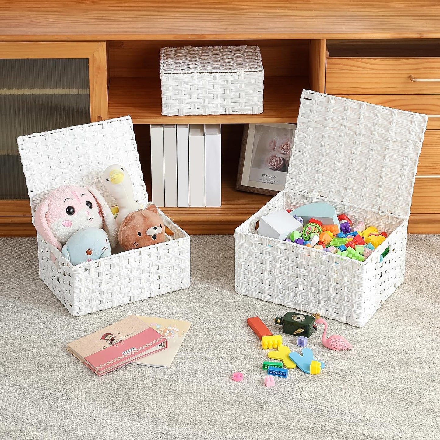 Woven Storage Bins / White