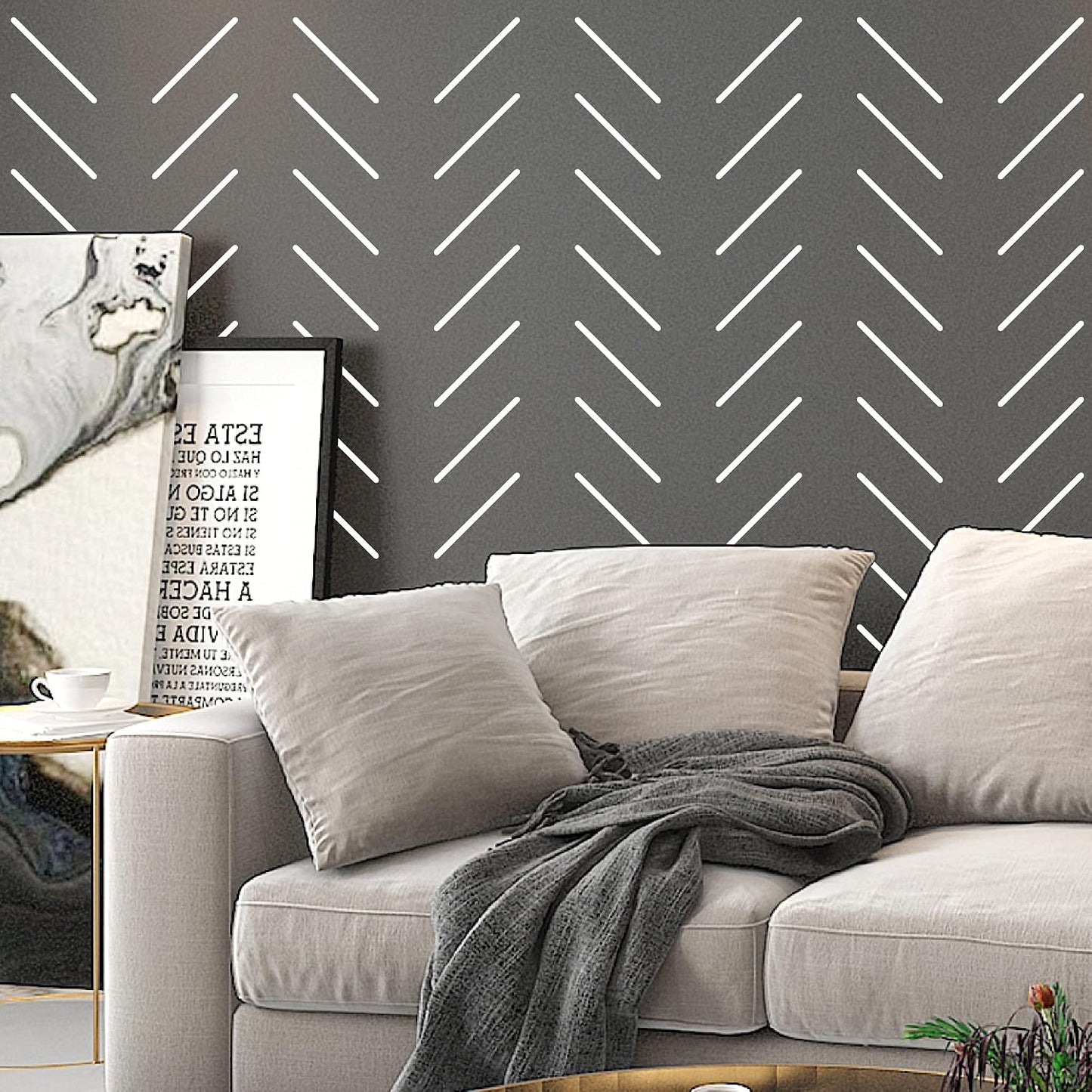 Peel and Stick Modern Boho Wall Stickers / White
