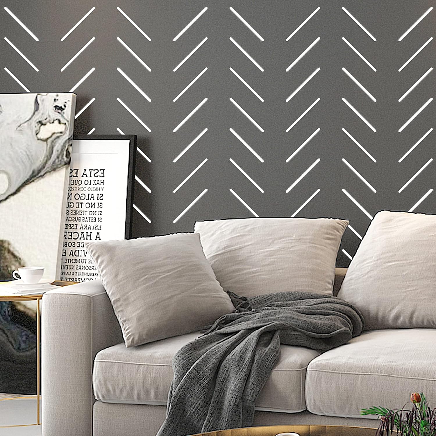 Peel and Stick Modern Boho Wall Stickers / White