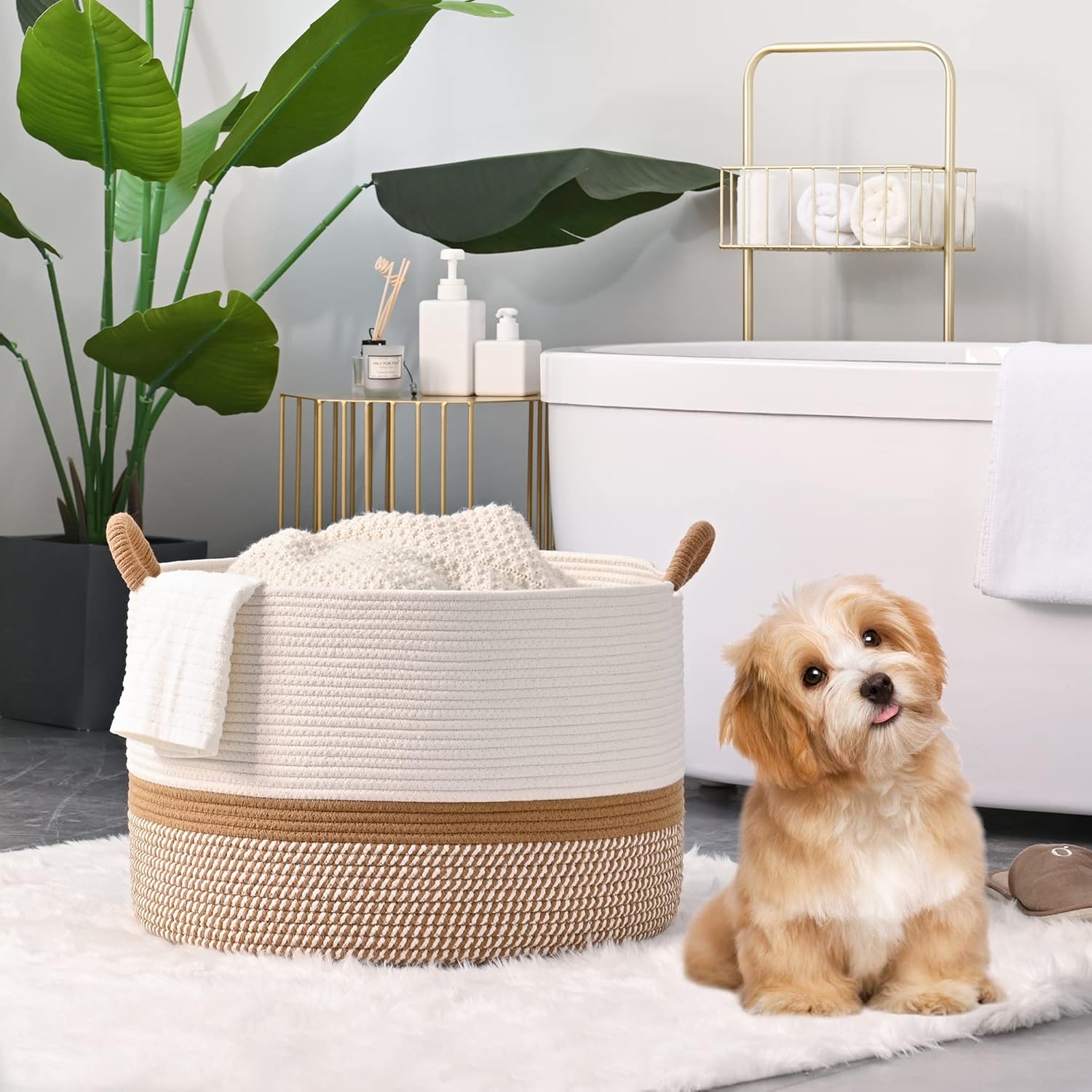 Woven Baskets for storage Baby Laundry Hamper / Brown / 20 x 13
