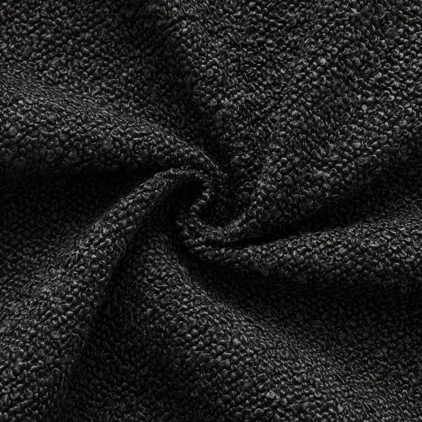 Decorative Boucle Throw Pillow Covers Textured Square Pillowcaes Accent / 18 x 18 / Black / Set of 2