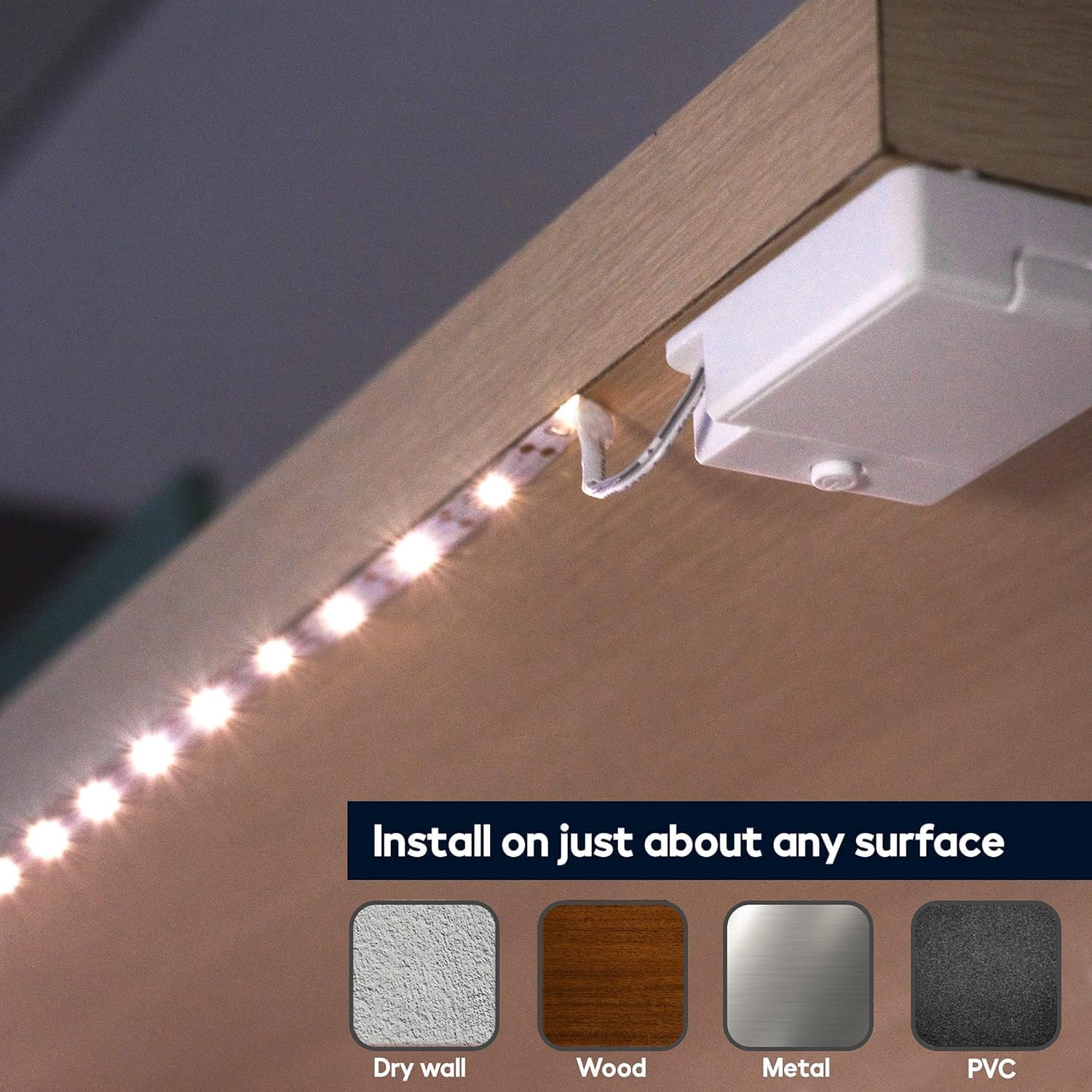 BestLuz Battery Powered LED Strip Lights, 3 Pack 40 Inch Battery Operated LED Strip Lights for Shelves and Under