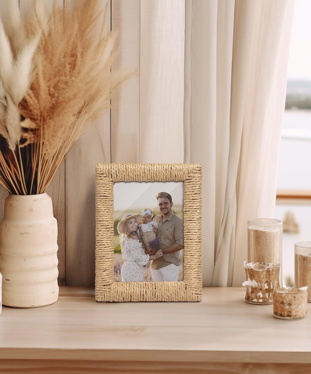 Boho Picture Frame / 5 x 7 / Boho Paperrattan / Natural