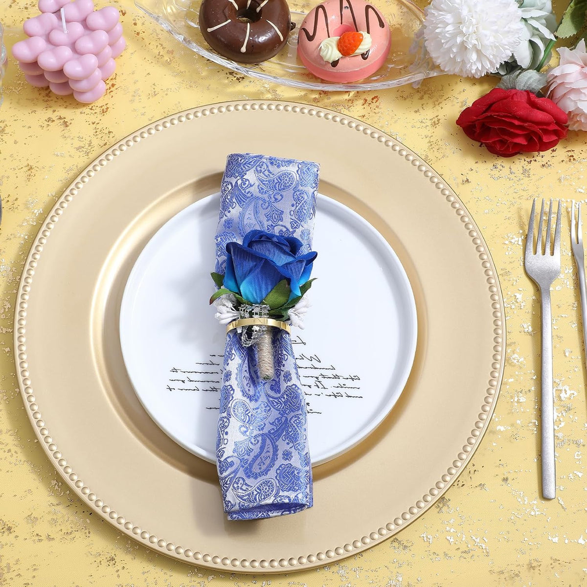 150Pcs Gold Napkin Rings Bulk, Elegant Thanksgiving & Fall Napkin Rings, Servilleteros para Mesas for Weddings