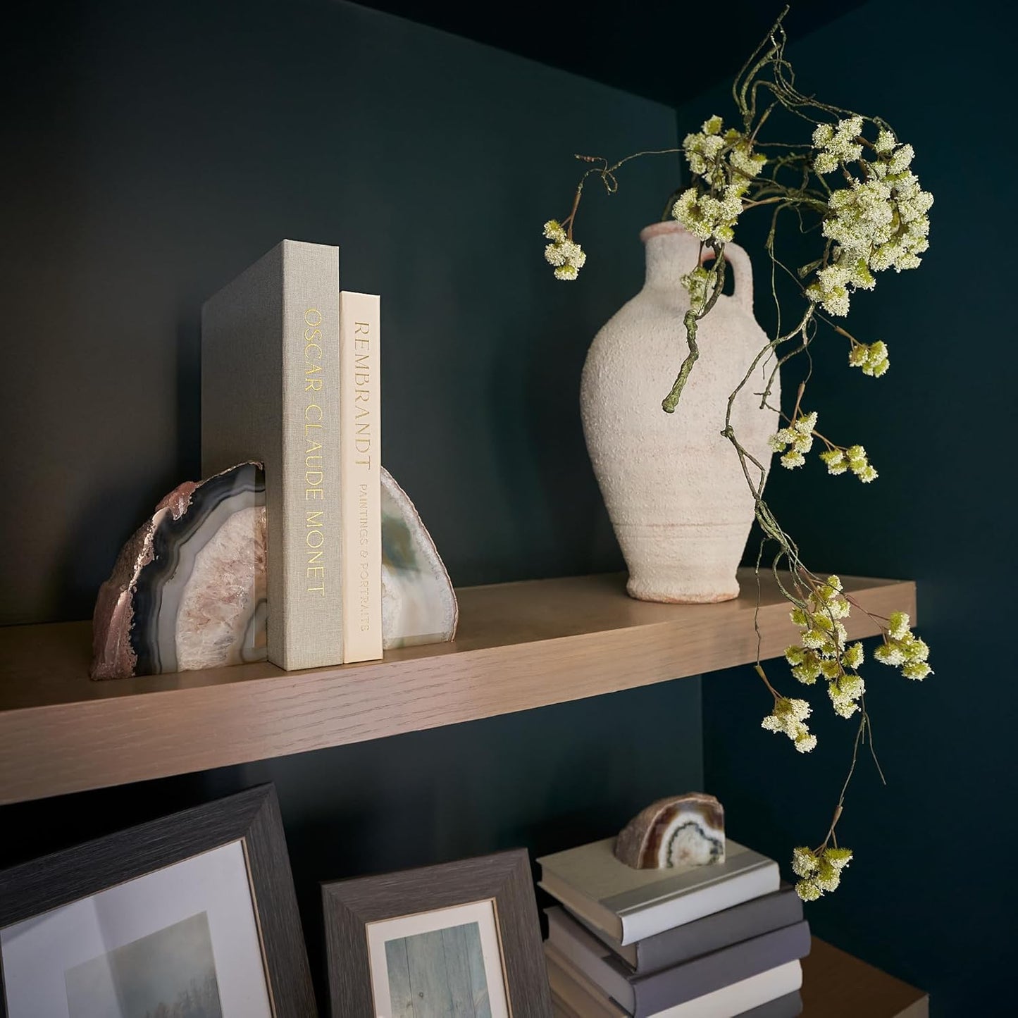 Decorative Linen Books / Sage-beige / Set of 2