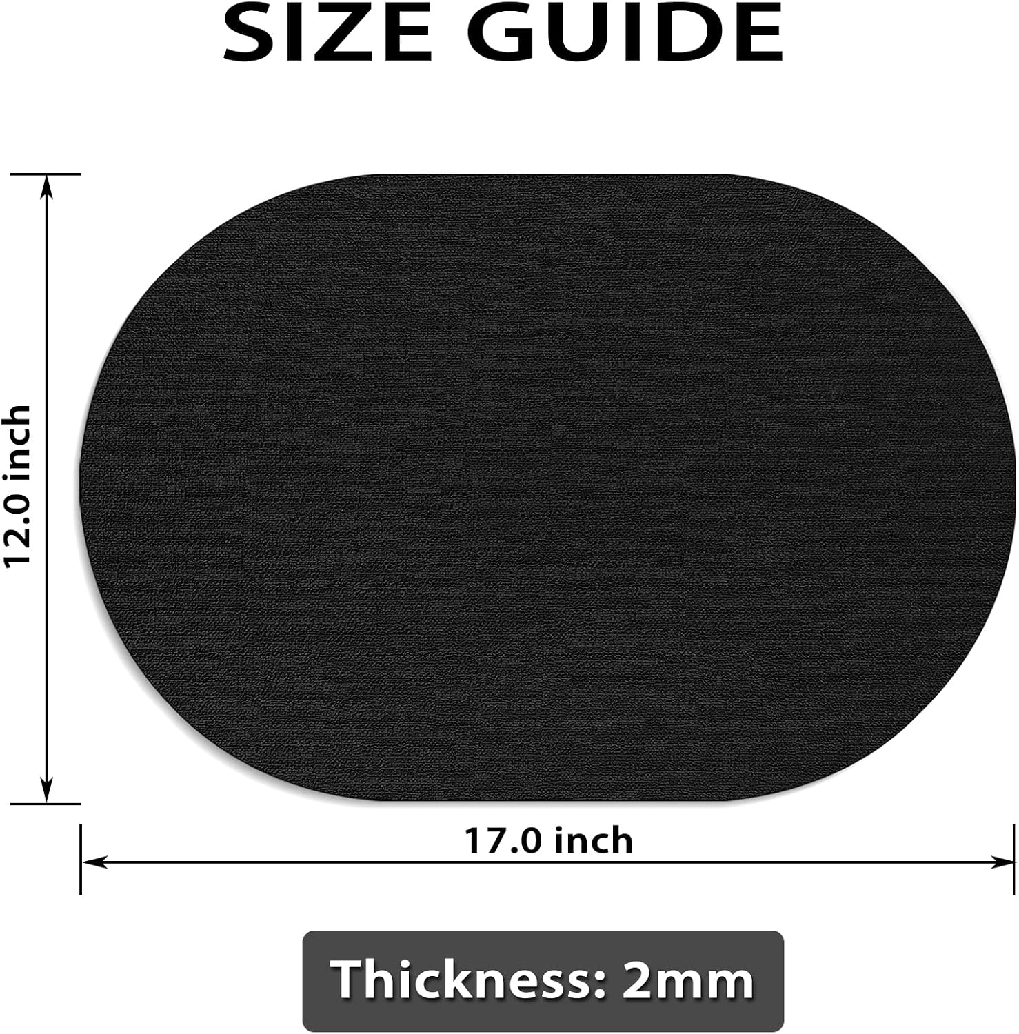 Placemats for Dining Table Set of 6 Non-Slip, Heat Resistant Oval Leather Placemat Double Layer, Waterproof Table Mats
