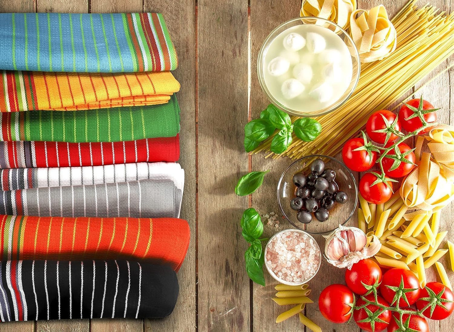 Urban Villa Kitchen Towels 100% Cotton Dish Towels for Kitchen(Set of 8)20”x30” Dish Cloths Highly Absorbent Kitchen