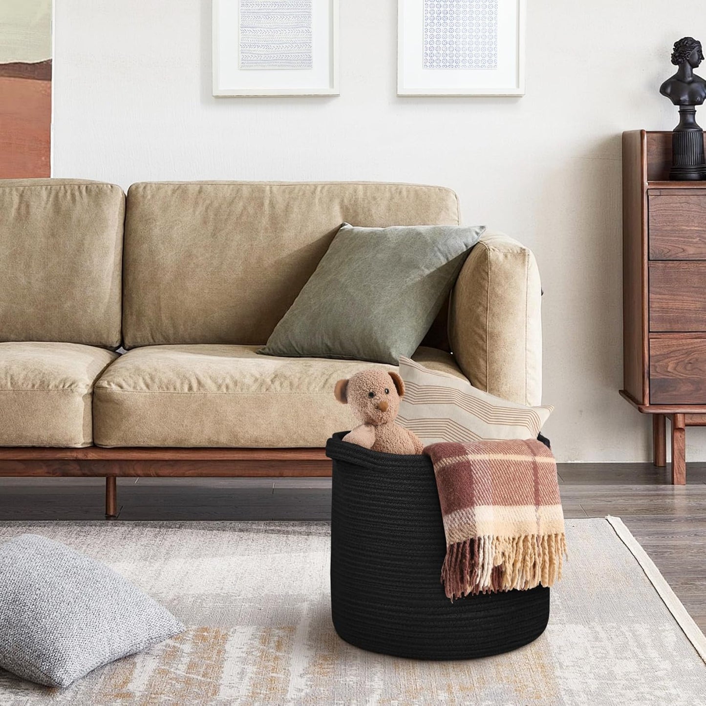 Large Storage Basket / Black / 16 x 14