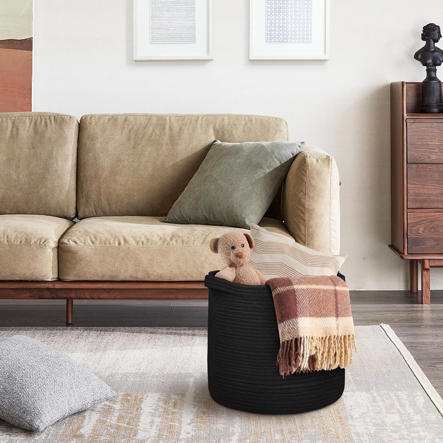 Large Storage Basket / Black / 16 x 14