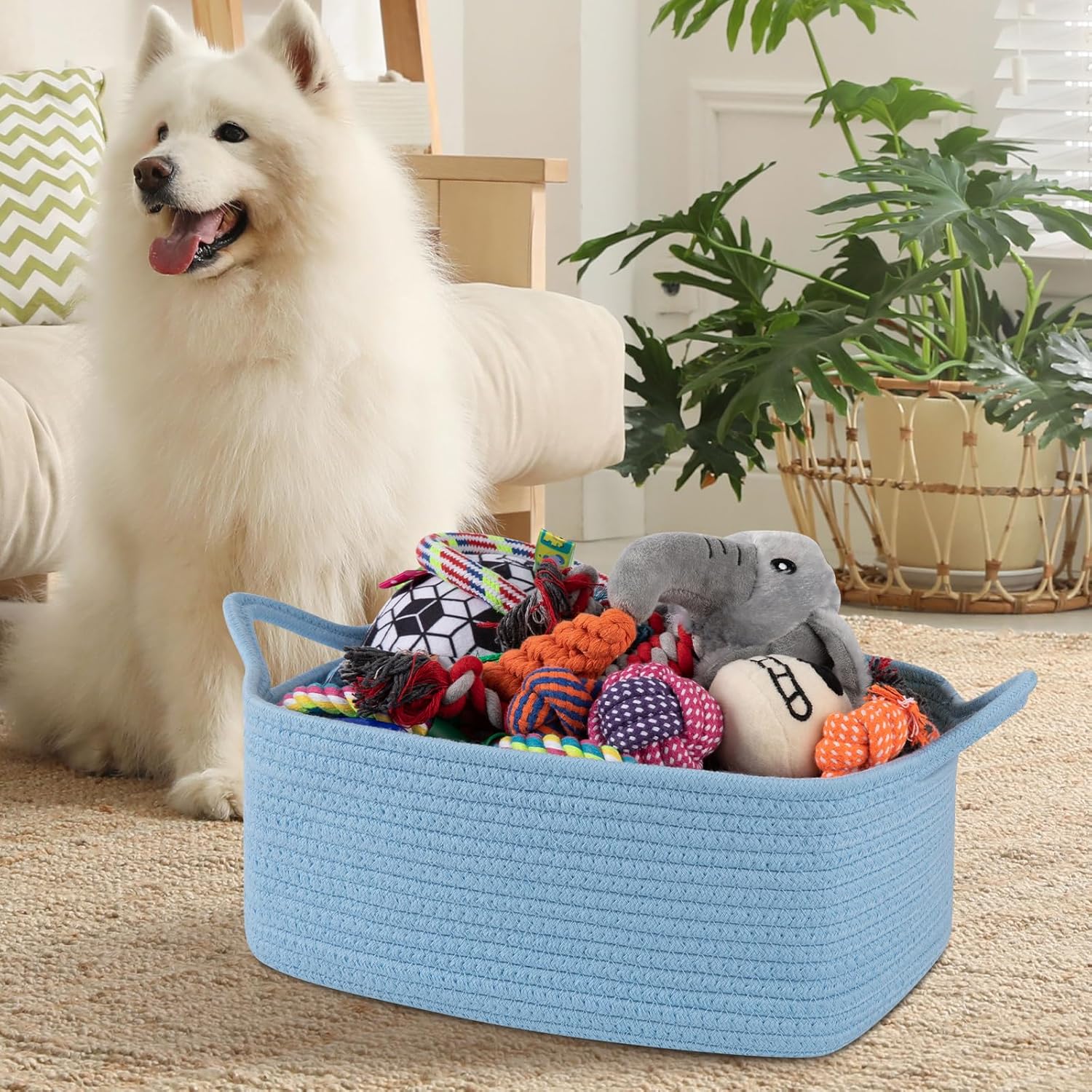Woven Basket / Storage Baskets / Blue / Medium: 13.5l*10w*6h