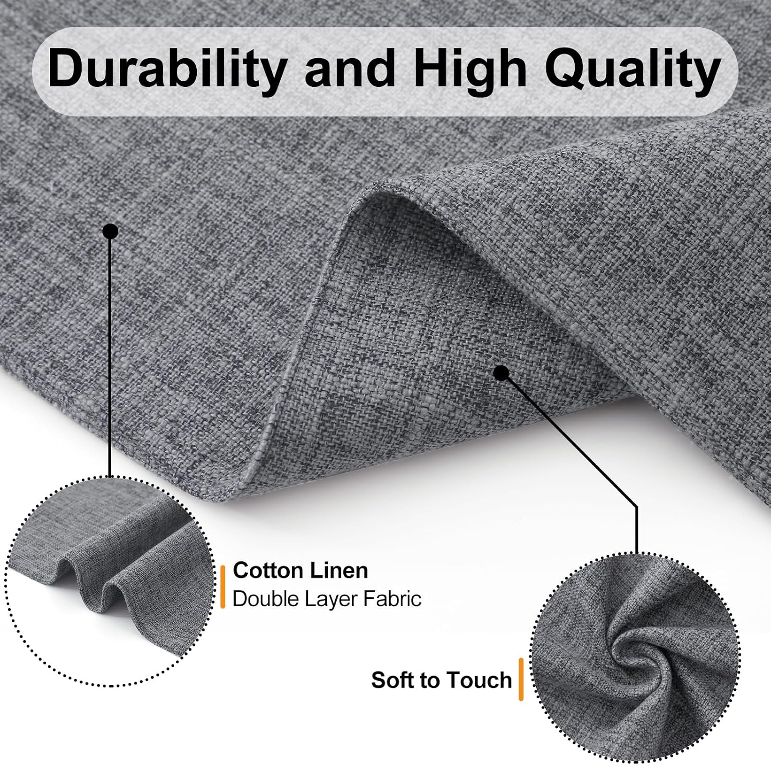 Homaxy Cloths Placemats for Dining Table Set of 6, 13" x 19", Dark Grey | Heat Resistant, Washable, Cotton Linen Blend