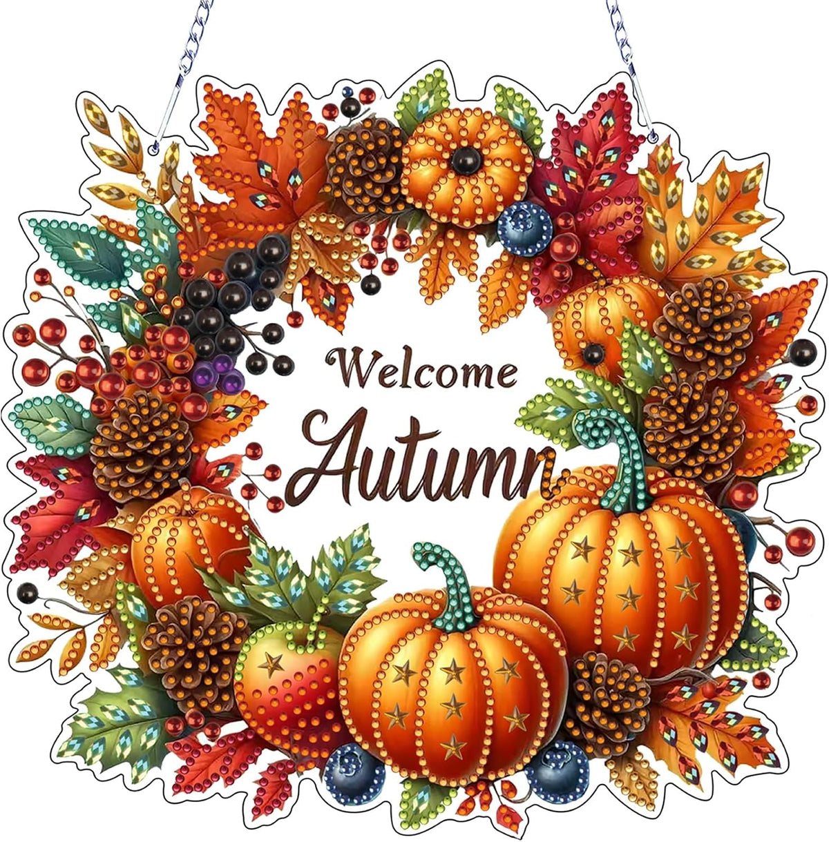 VODAPYC Welcome Autumn Diamond Art Hanging Kits for Adults
