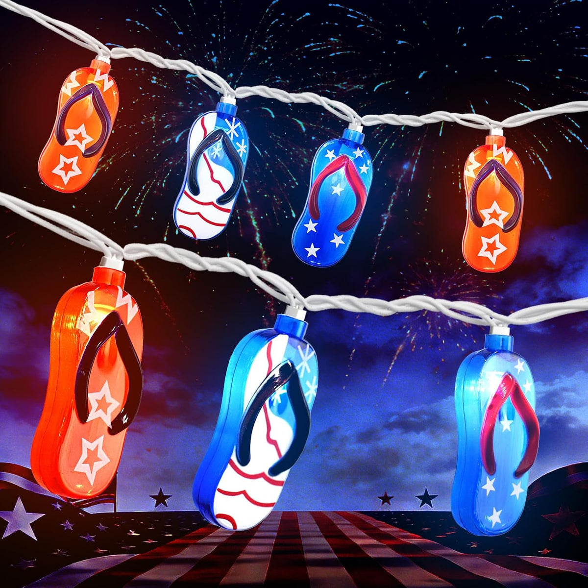 20-Light Patriotic Flip Flop String Lights