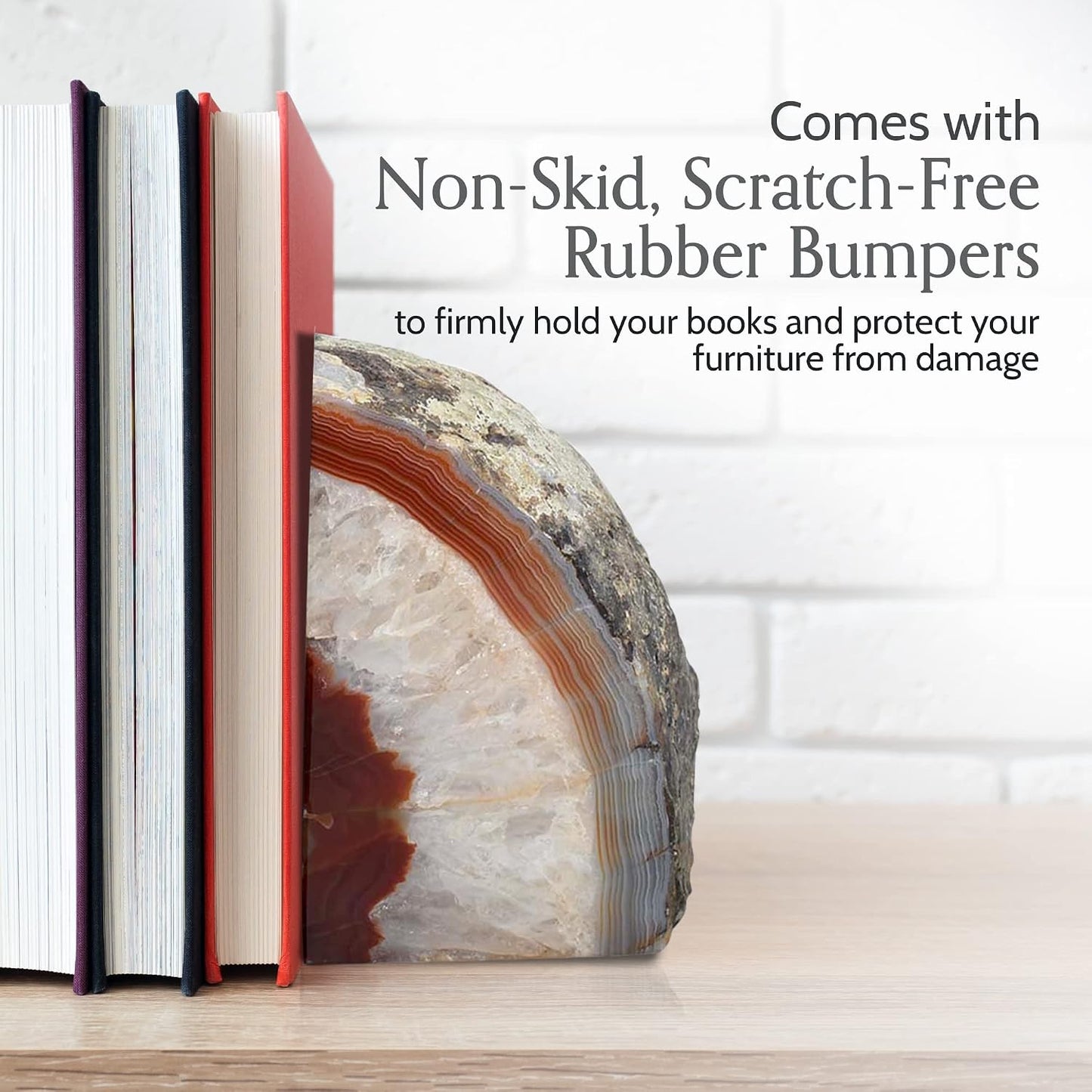 Agate Bookends / A Quality Geode / Brown / A Grade 2 - 3 Lbs