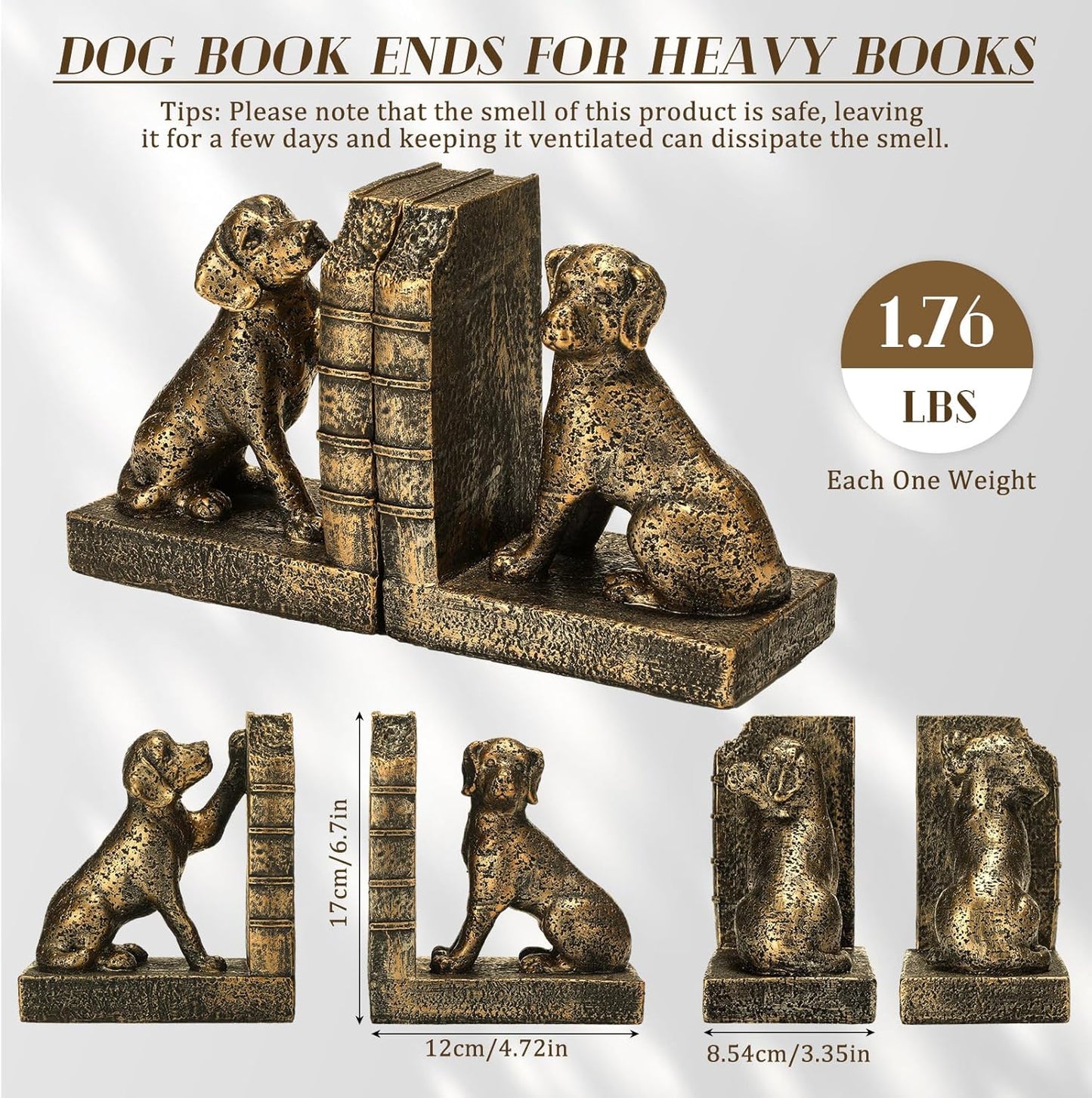 Vintage Old-Money Book Ends for Heavy Books Labrador Animal / Dog / Set of 2