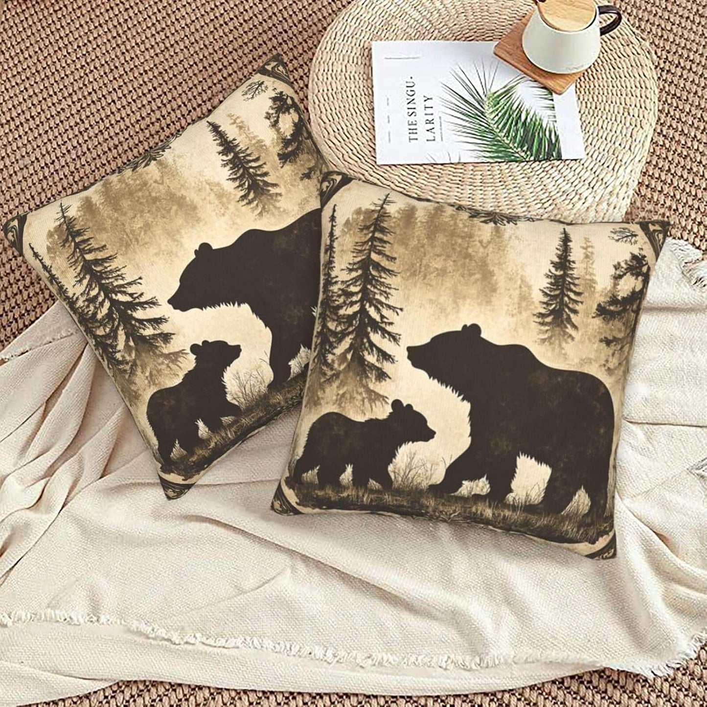 Throw Pillow Covers Pillow Cases Decoration Cushion Cover / Animal / 18 x 18 / Set of 2
