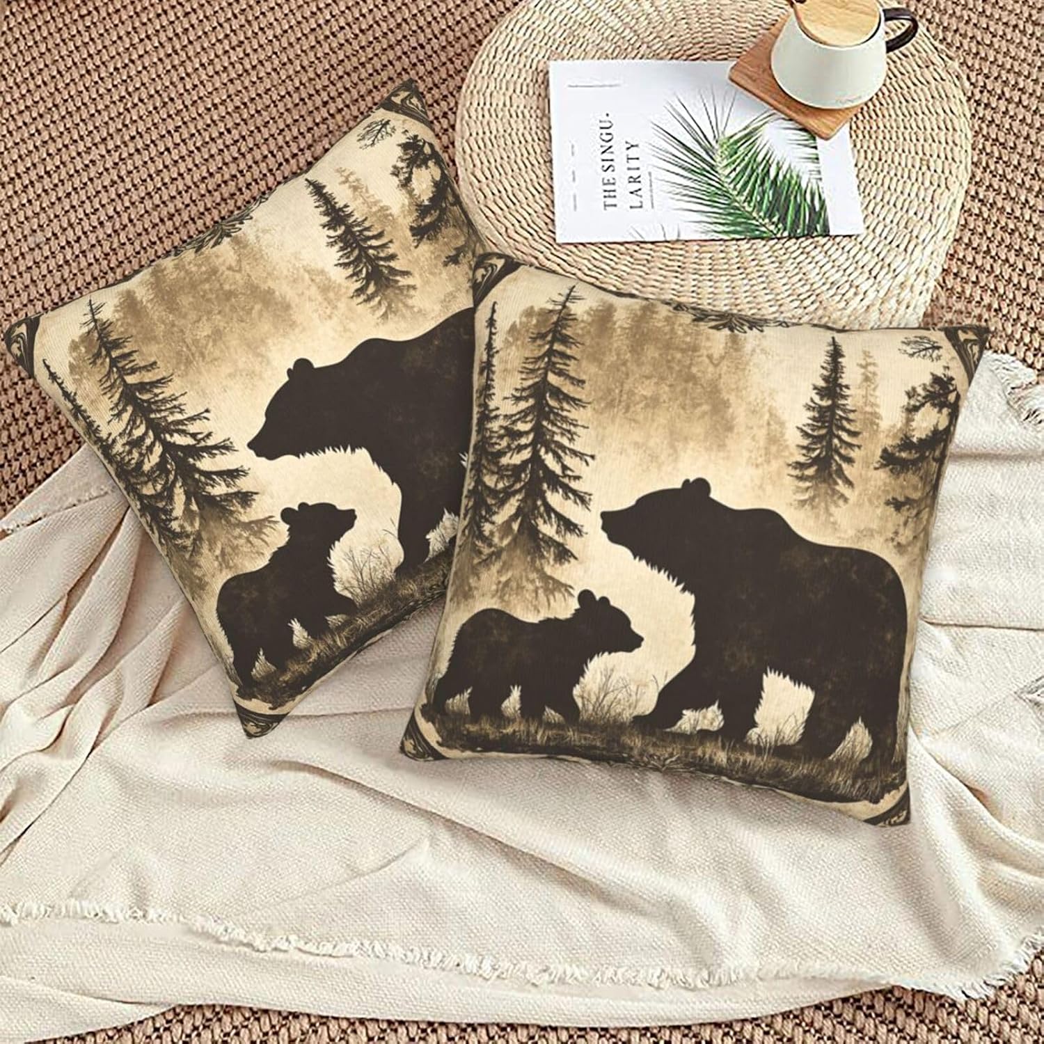 Throw Pillow Covers Pillow Cases Decoration Cushion Cover / Animal / 18 x 18 / Set of 2
