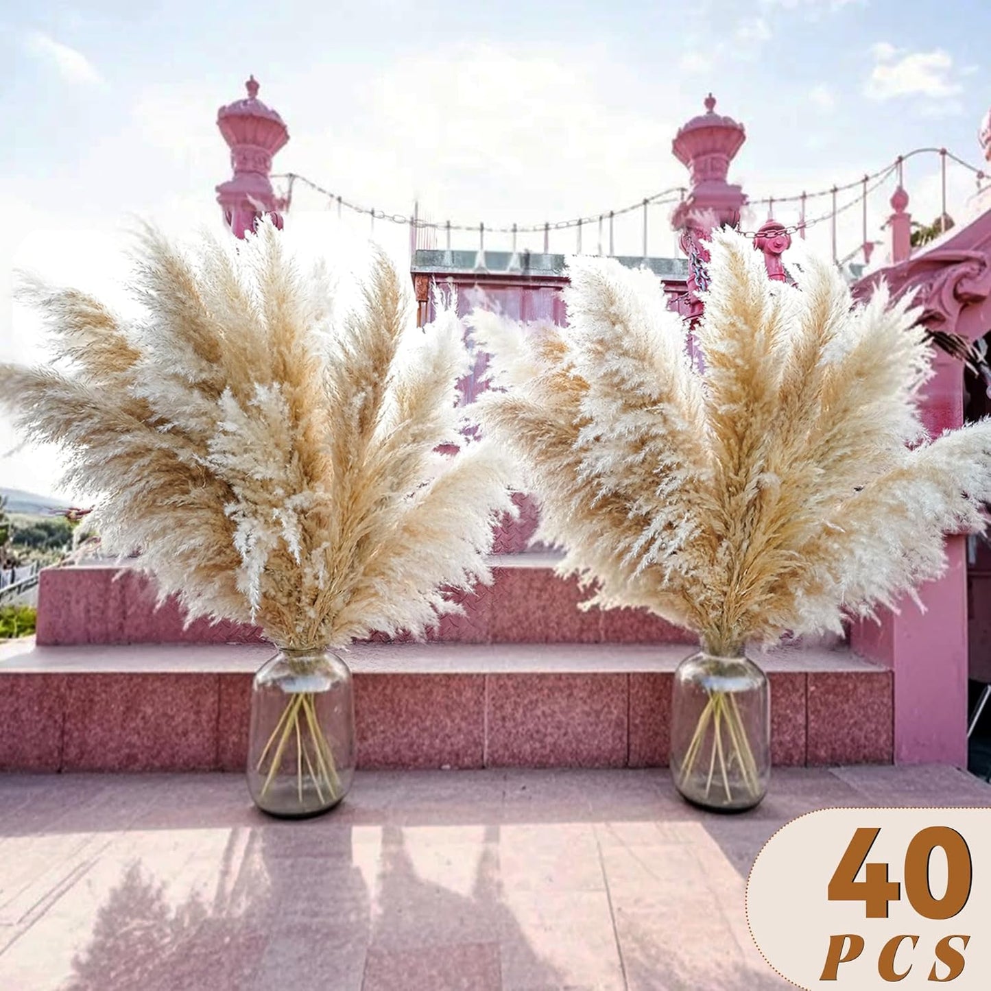 Floor Plants / Tall Pampas Grass for Floor Vases / Set of 40