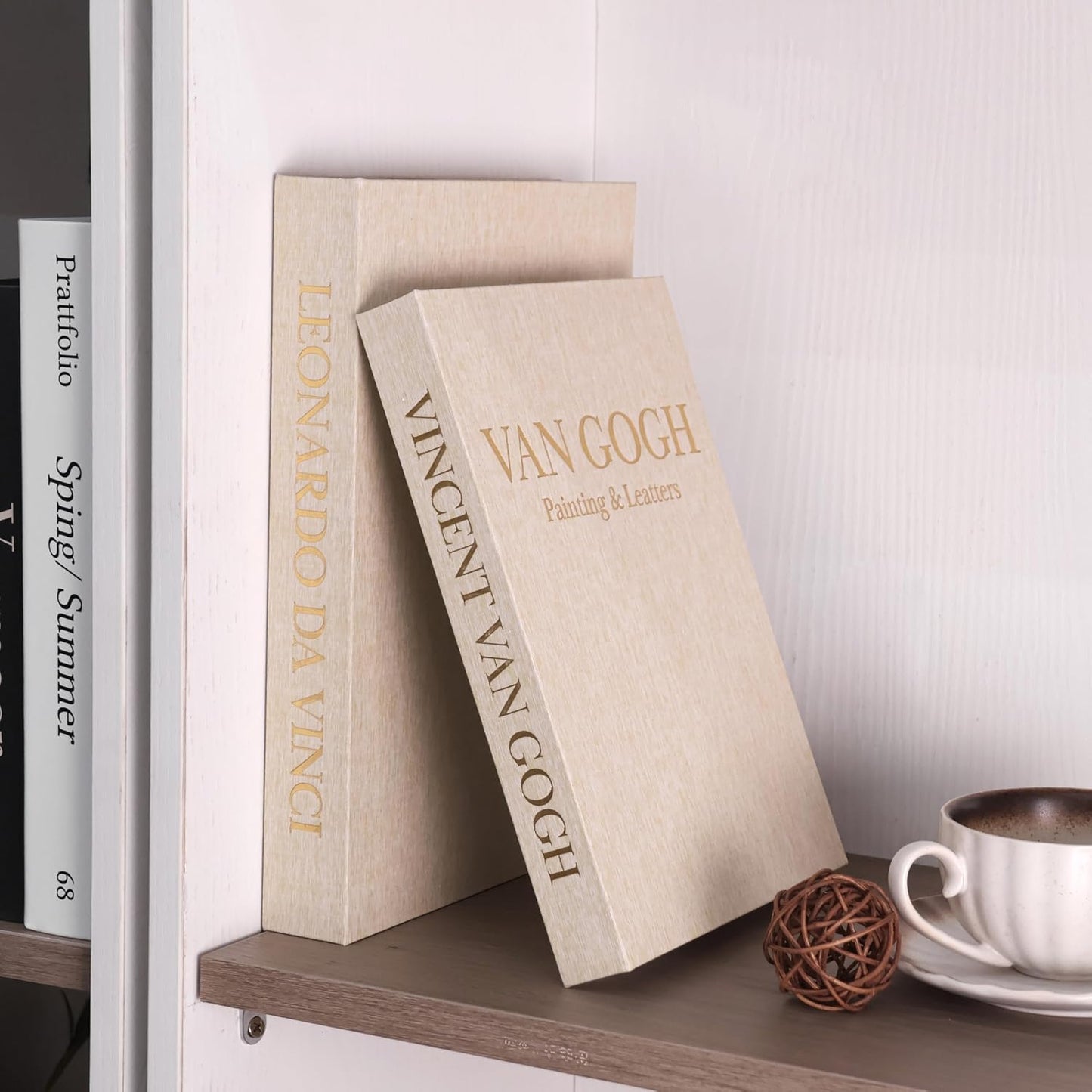 Decorative Books / Linen Storage Box / Beige & Beige / Set of 2