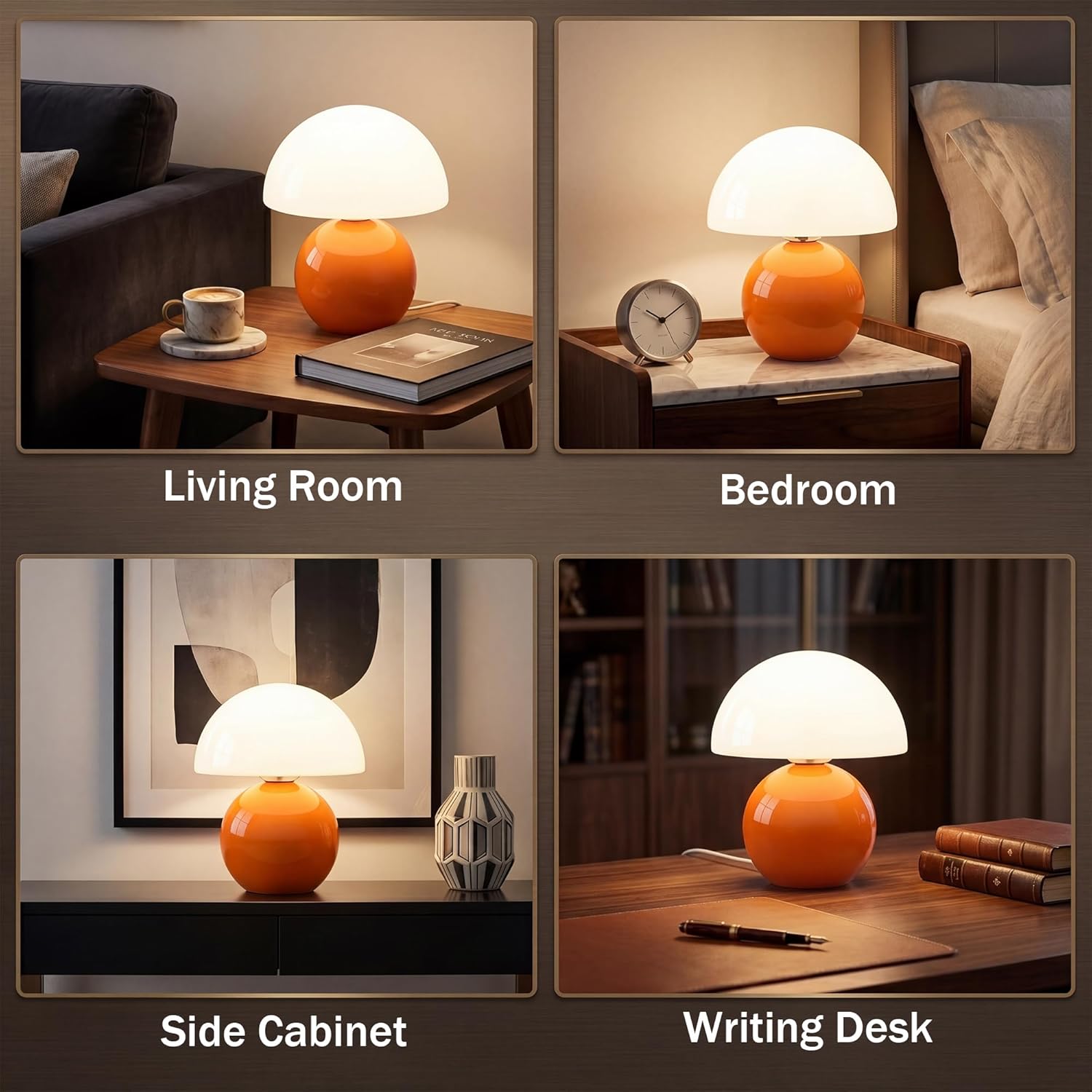 Mushroom Lamp Table Lamp / Orange