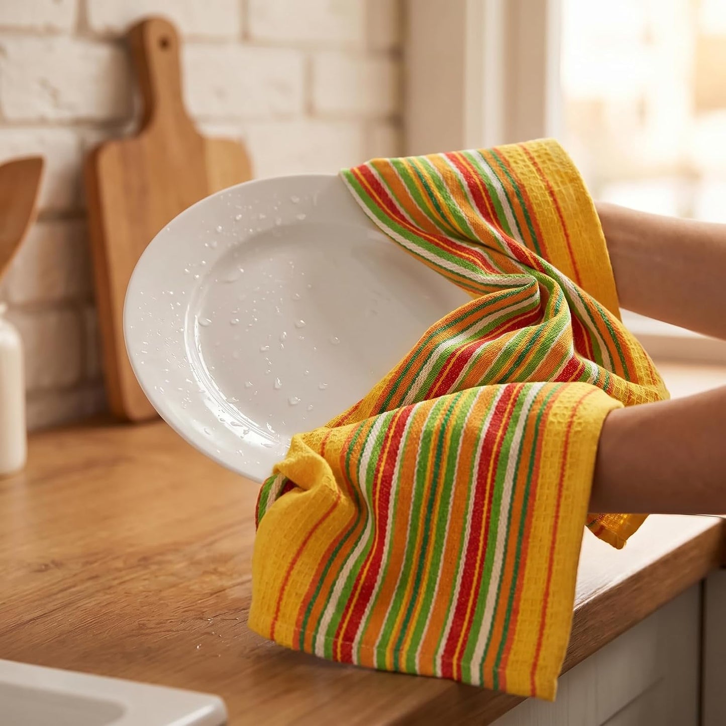 Urban Villa Kitchen Towels Cotton Dish Towels 20”x30” (Set of 8) Multi