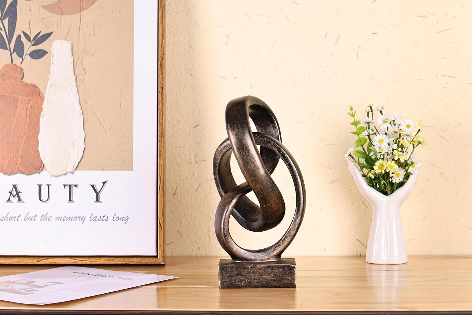 Modern Abstract Knot Sculpture / Bronze