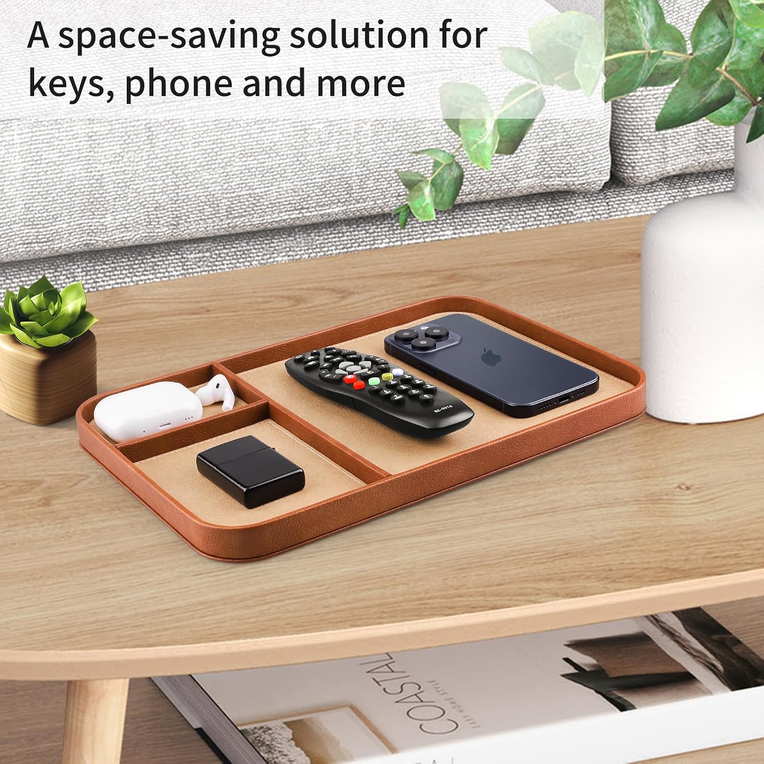 Leather Tray / Catchall Tray / Brown Frame