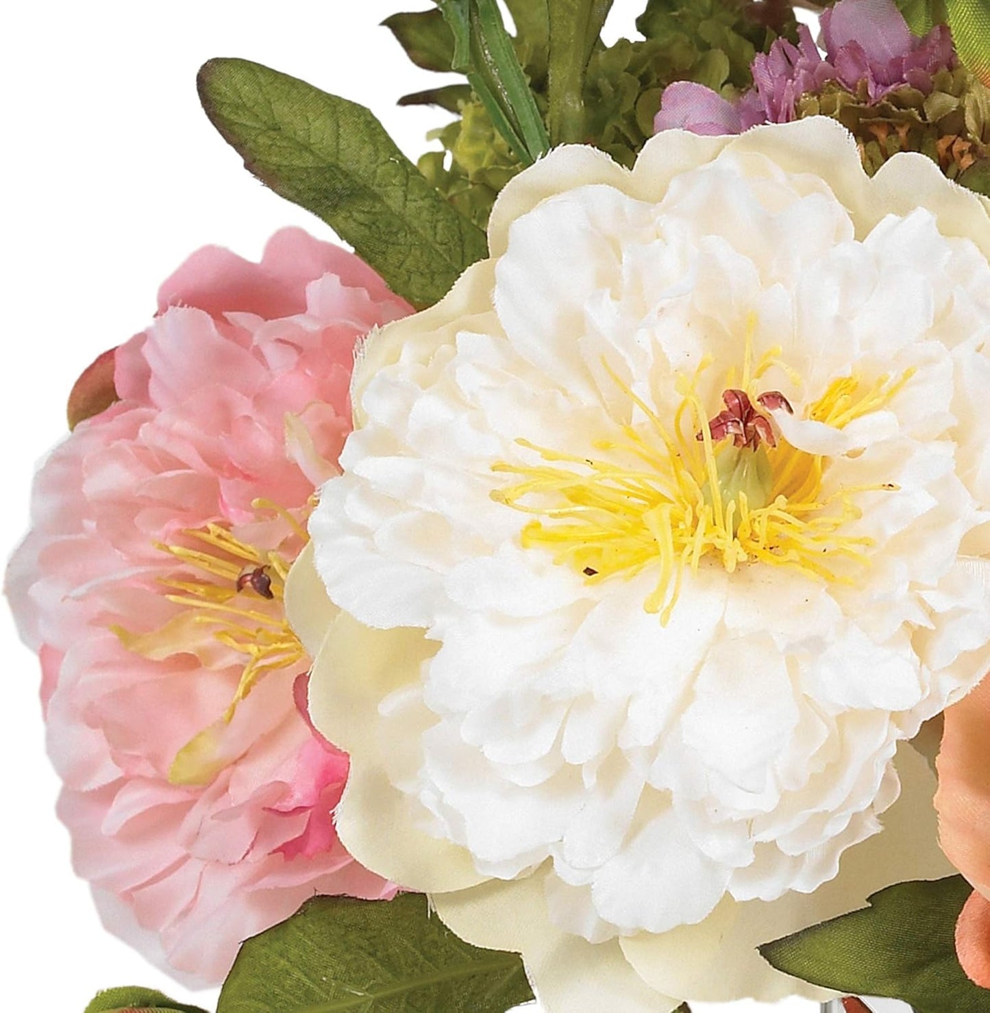 Faux Flowers / Mini Artificial Peony Floral Arrangement / Assorted / 10"D x 10"W x 10"H