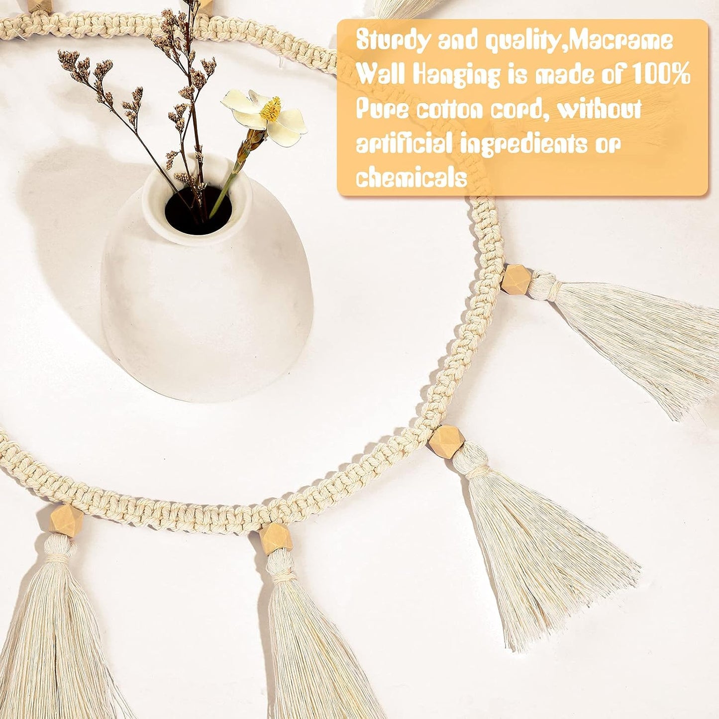 Boho Macrame Tassel Garland for Classroom Decor Hanging Tassel Garland / 47.2 Inch / Set of 4