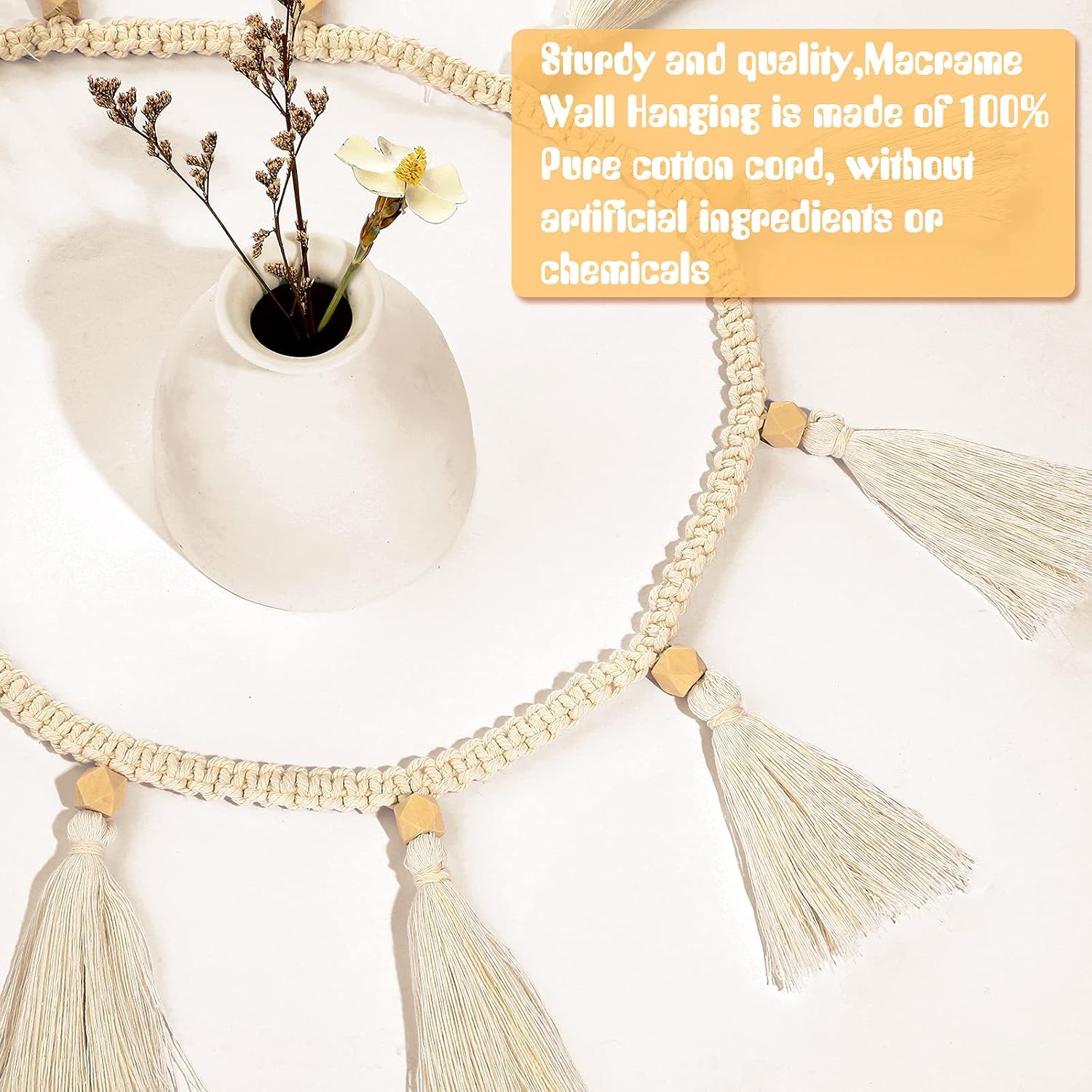 Boho Macrame Tassel Garland for Classroom Decor Hanging Tassel Garland / 47.2 Inch / Set of 4