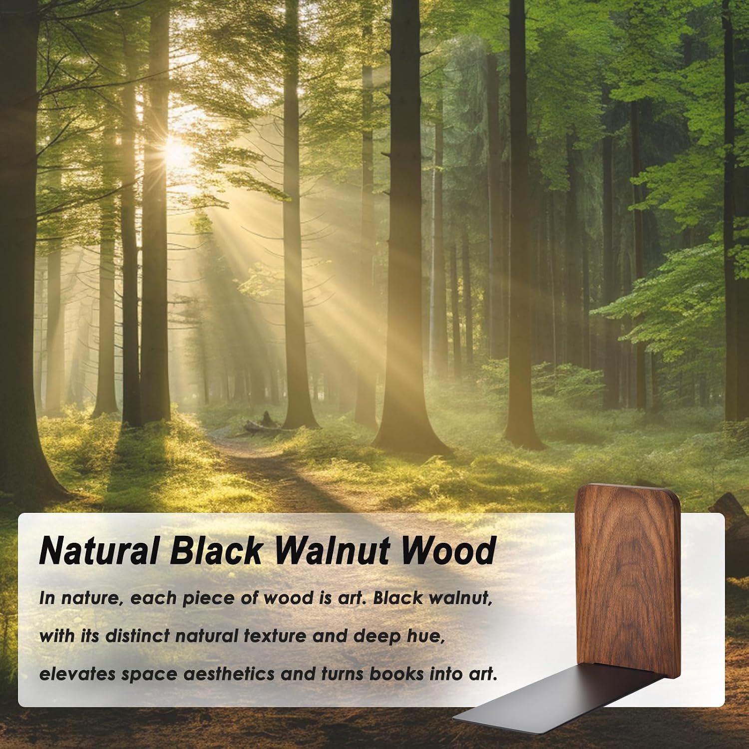 Wooden Bookends / Book Ends / Black Walnut / Small-1 Pair