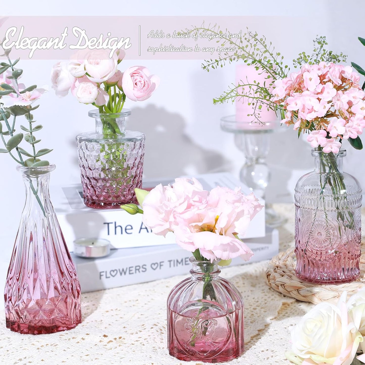 Mini Vintage Vase / Pink / Set of 5