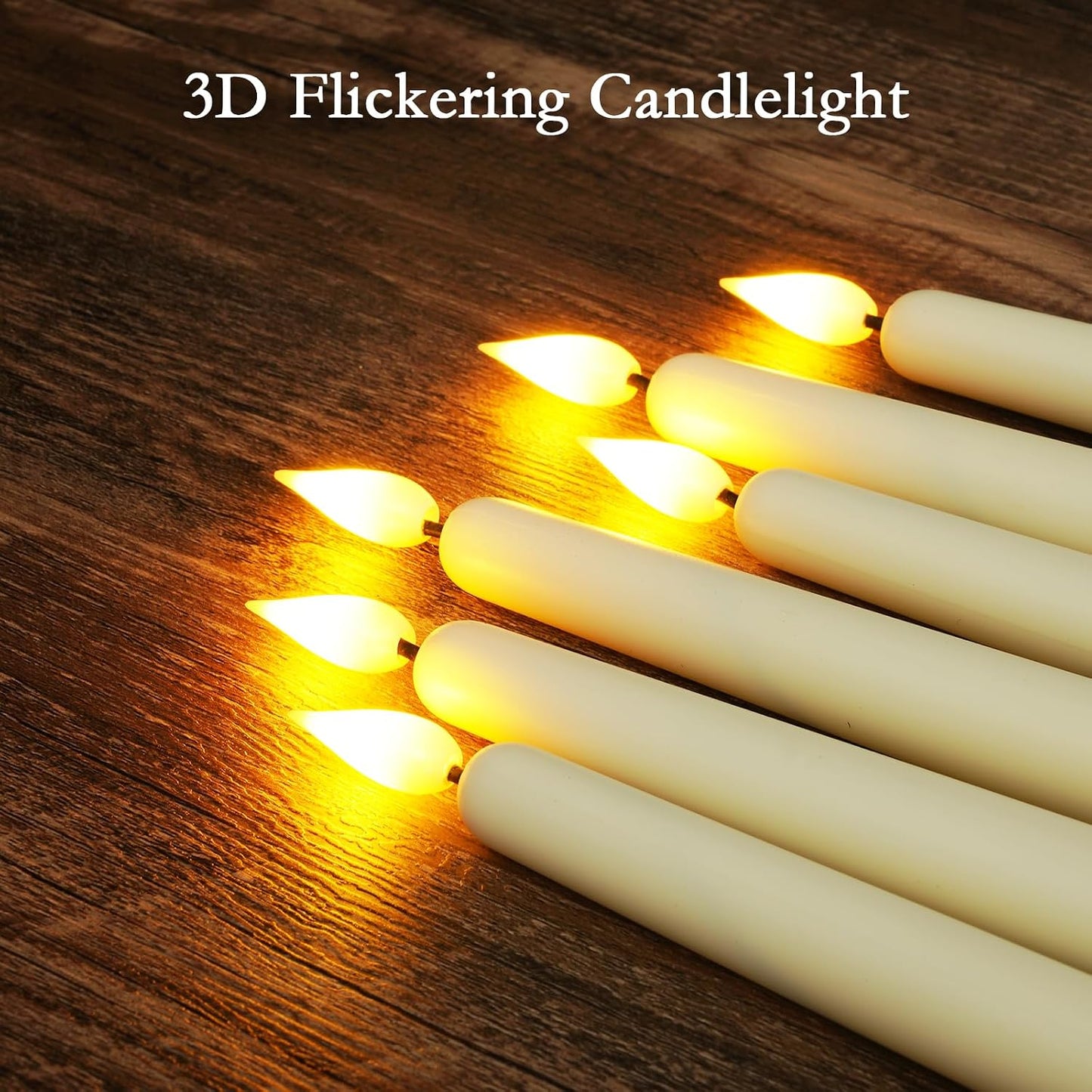 Homemory 24 Pcs Flameless Taper Candles with Remote Timer Dimmer, 11 inches Ivory Candlesticks Battery Operated