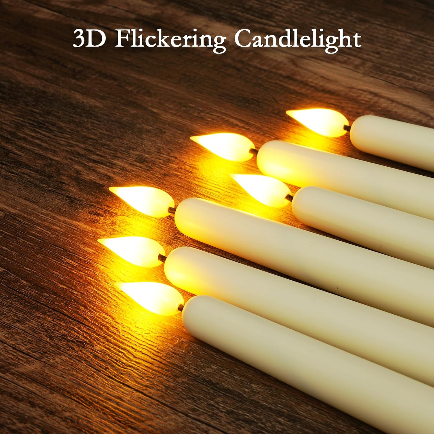Homemory 24 Pcs Flameless Taper Candles with Remote Timer Dimmer, 11 inches Ivory Candlesticks Battery Operated