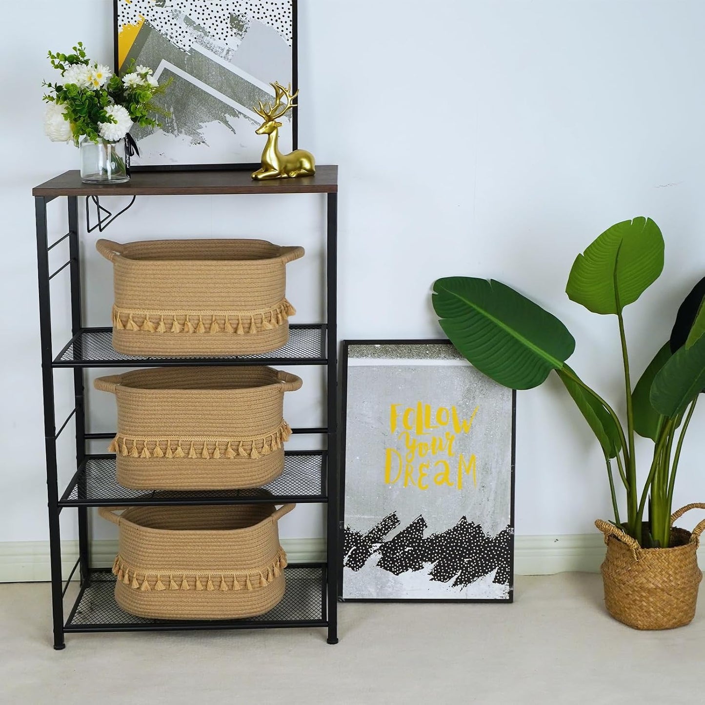 Decorative Basket / Rope Cotton Baskets for Toy / Jute / Set of 3