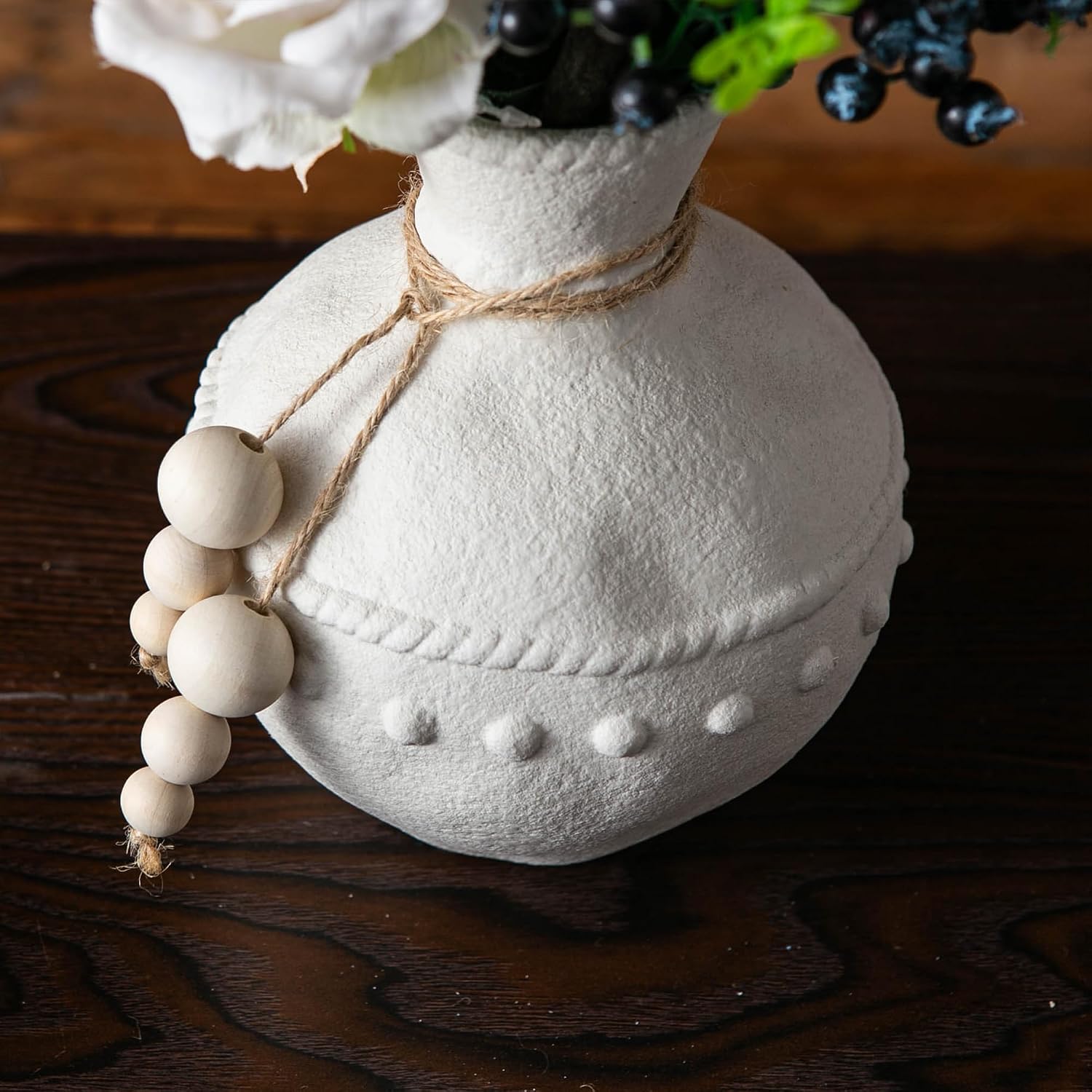Rustic Ceramic Vase / White - Large