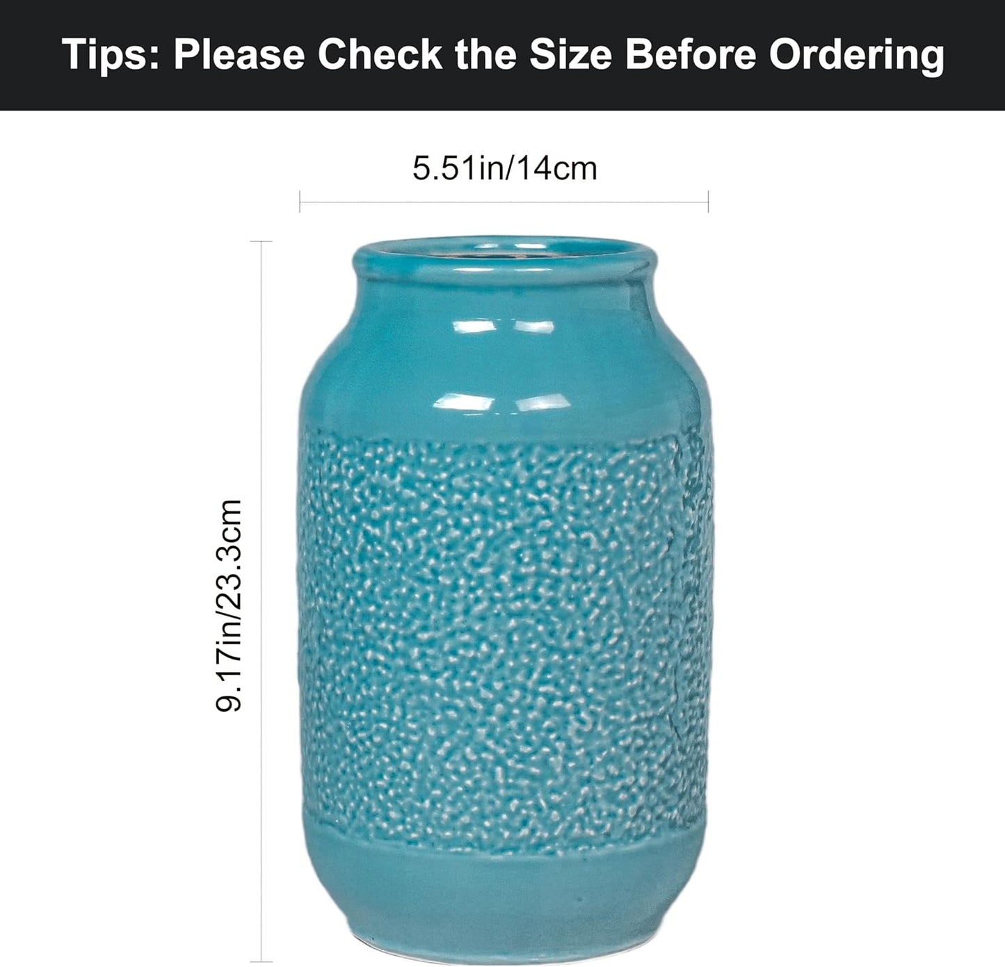 Modern Boho Vases Home / Lake Blue / 9 Inch