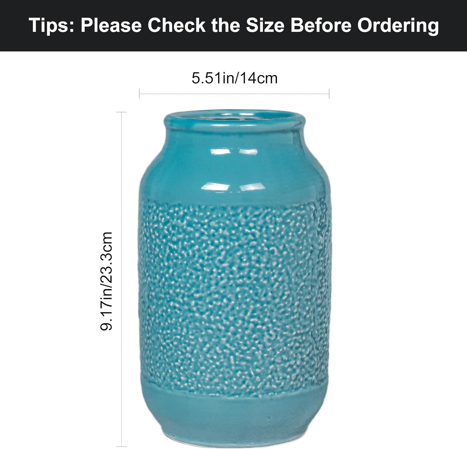 Modern Boho Vases Home / Lake Blue / 9 Inch