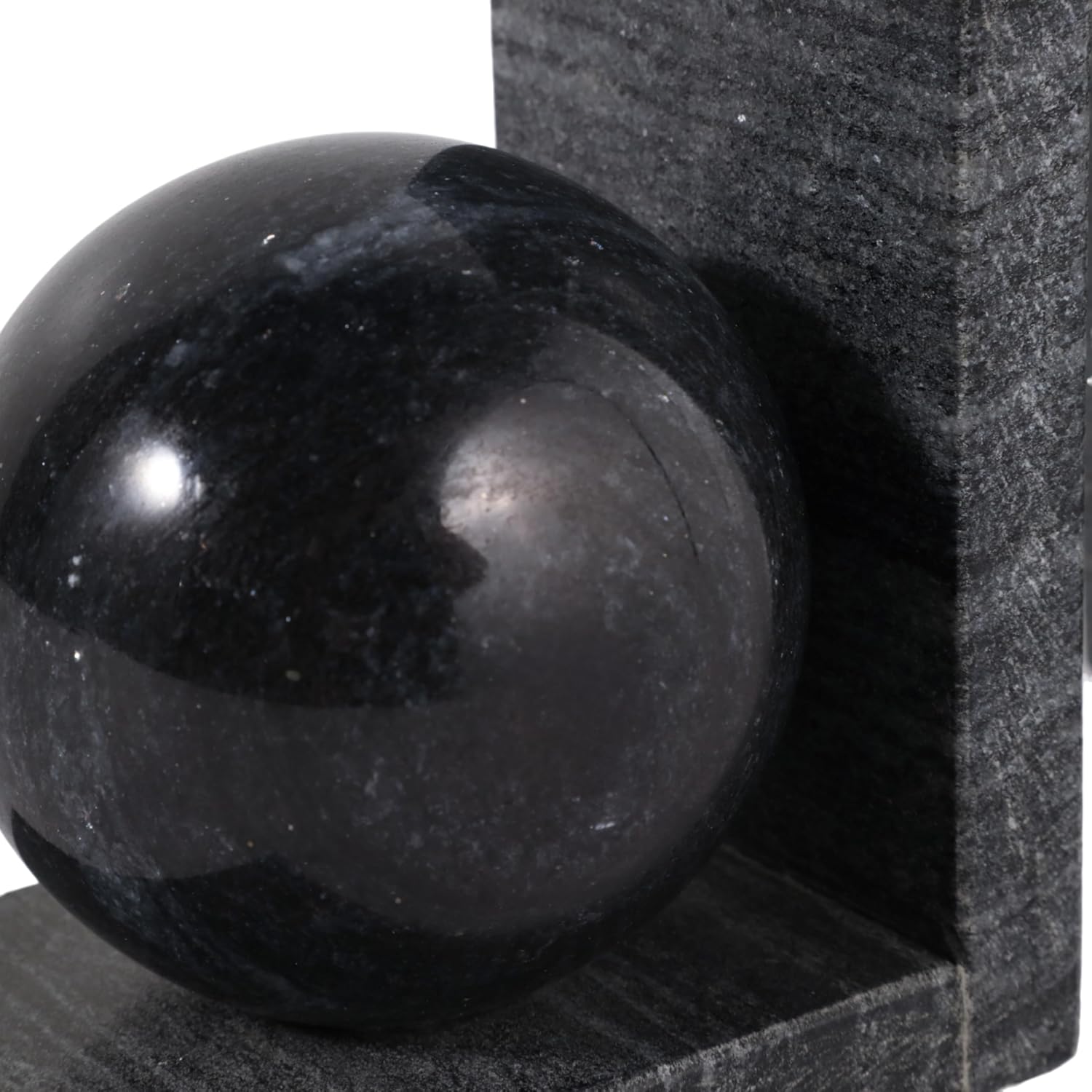 Modern Marble Bookends / Black