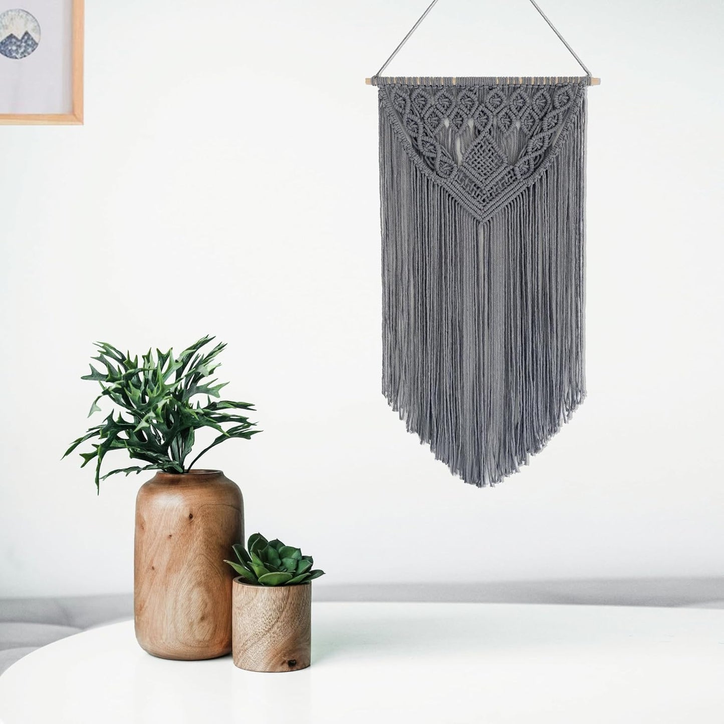 Boho Macrame Wall Hanging / Grey