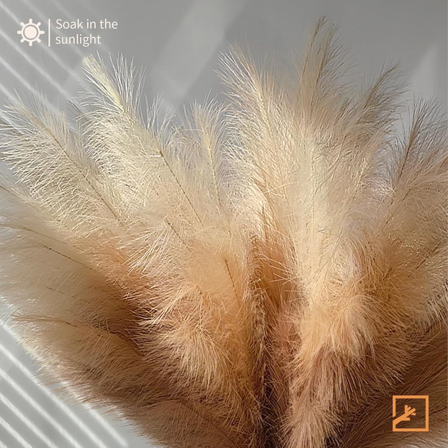 38"/ Faux Pampas Grass Large Tall Fluffy / Beige & Coffee & Brown / 38in / 3.1 Inch / Set of 7