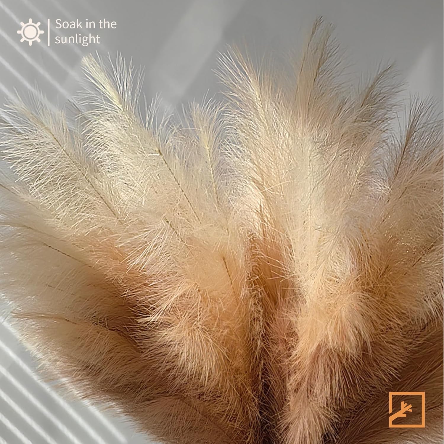 38"/ Faux Pampas Grass Large Tall Fluffy / Beige & Coffee & Brown / 38in / 3.1 Inch / Set of 7