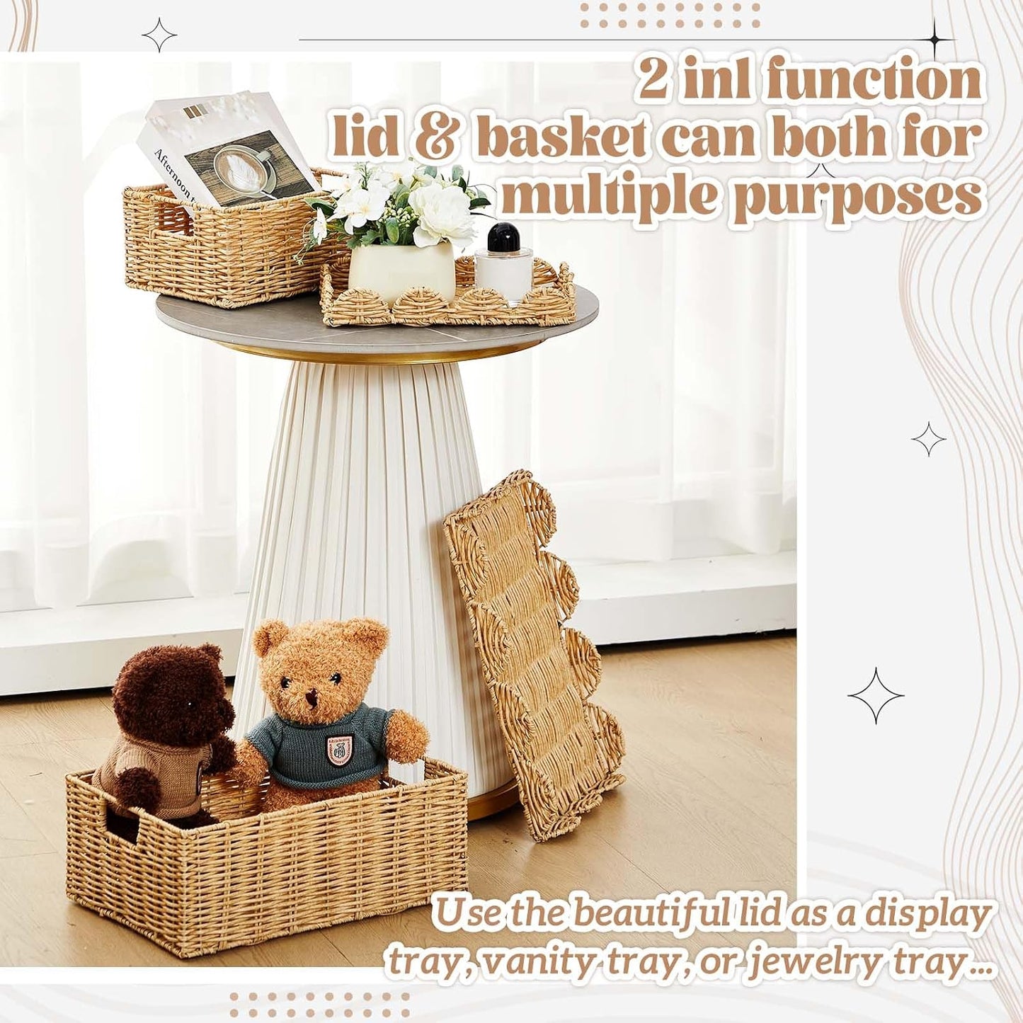 Scalloped Wicker Basket / Set of 2