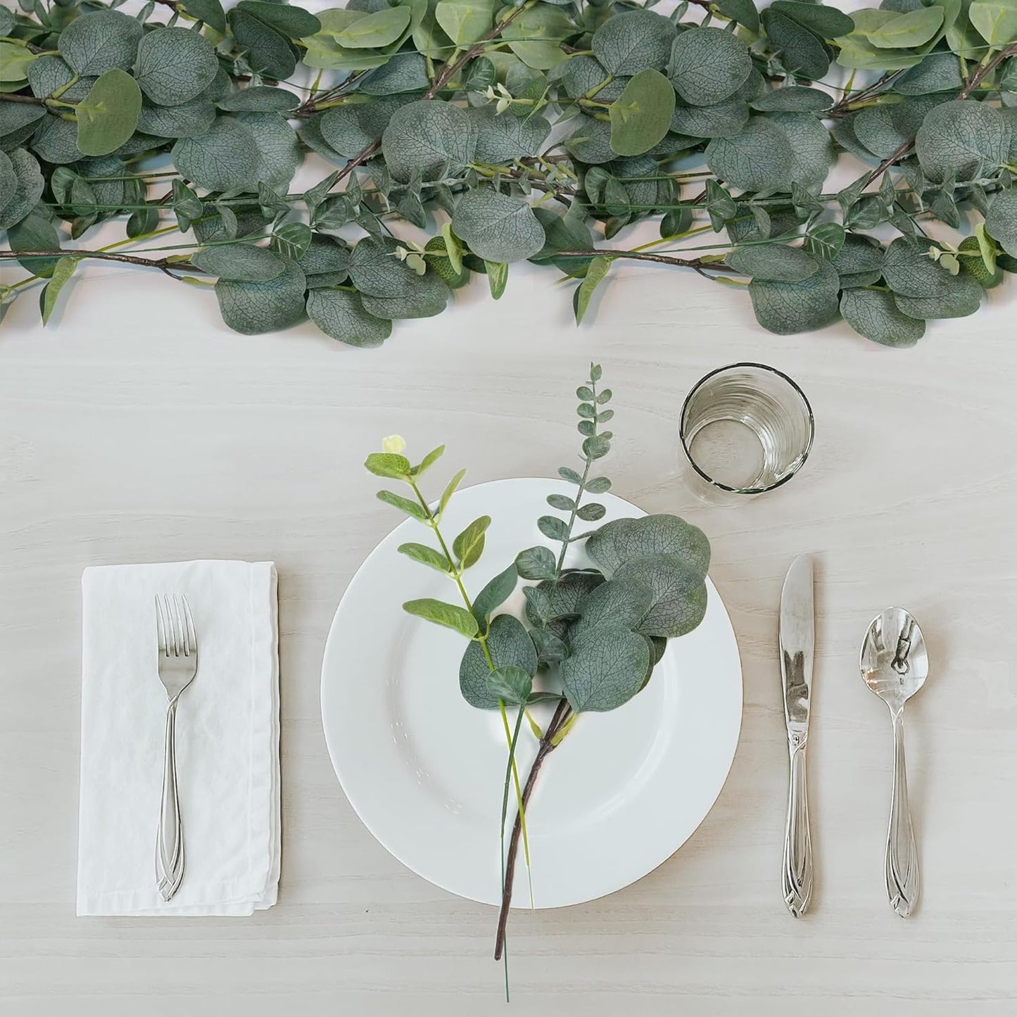 Seeded Faux Greenery Stems Bulk / 3 Kinds / Silver / Set of 60