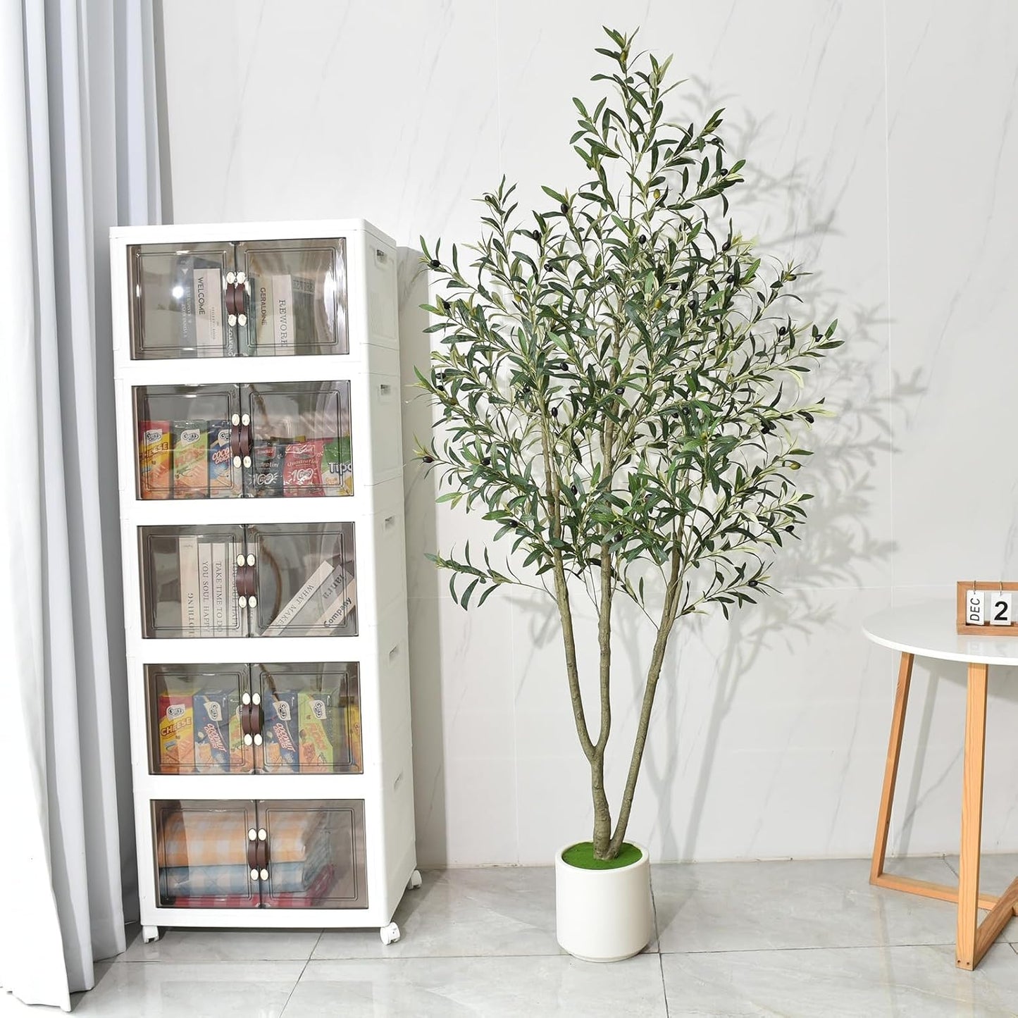 Artificial Plants Indoor Faux / 7 FT / White / 7 Inch
