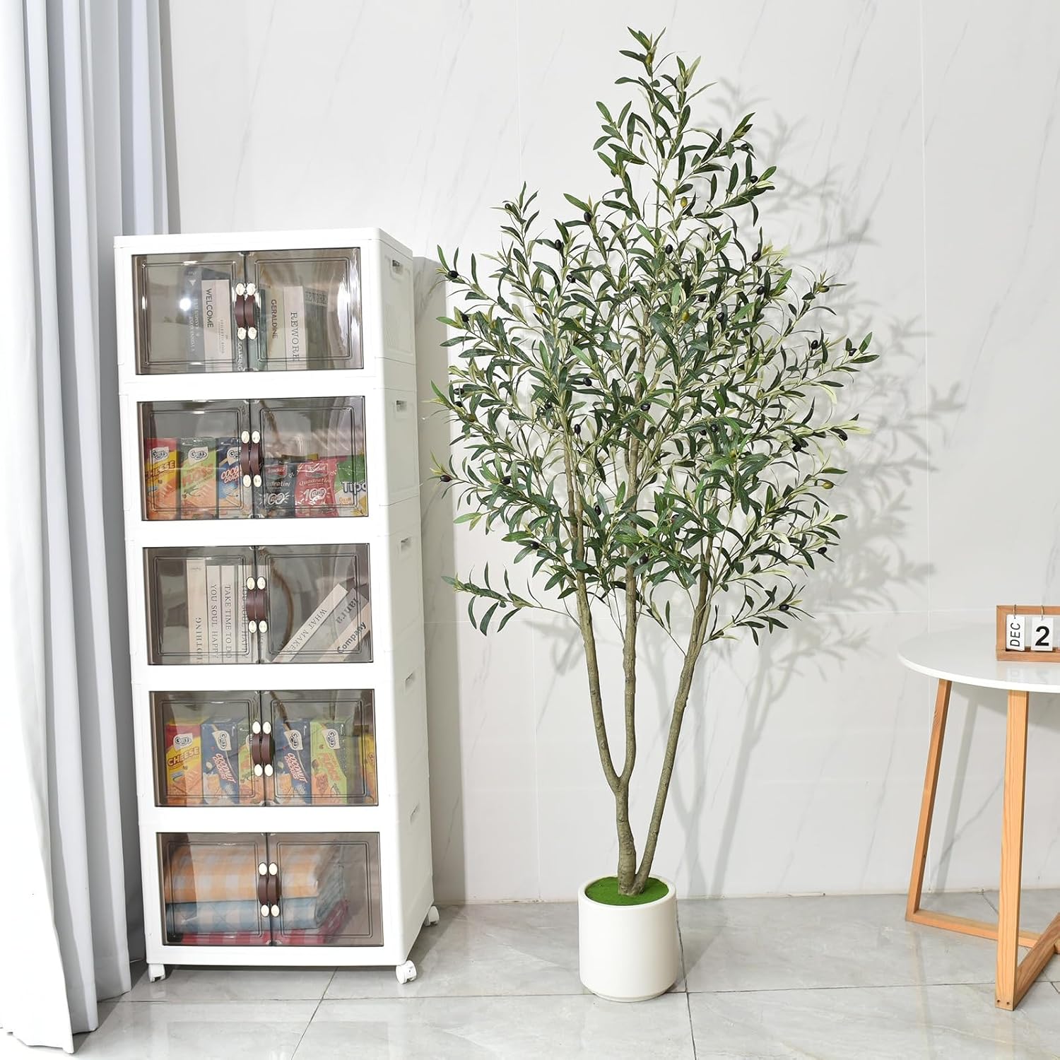 Artificial Plants Indoor Faux / 7 FT / White / 7 Inch