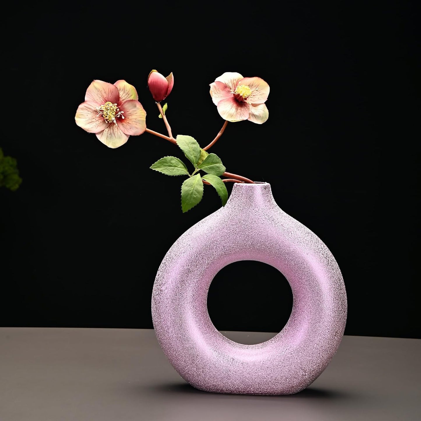 Modern Vase / Modern Donut-Shaped Decorative Vases / Purple-gold / Extra Large + Large