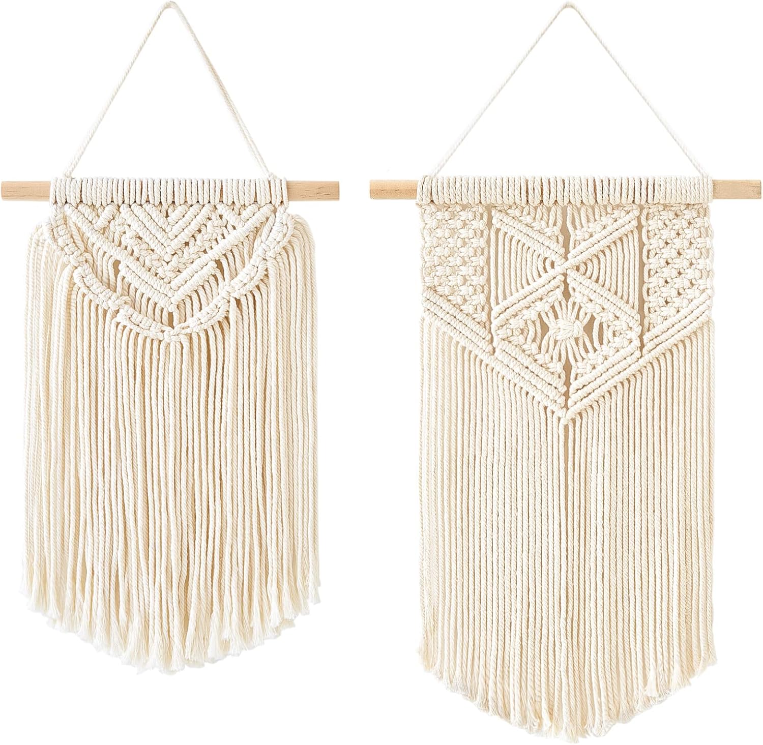 Macrame Wall Hanging Boho Wall Art Decor Woven Chic Bohemian Room Decor / Small / Set of 2