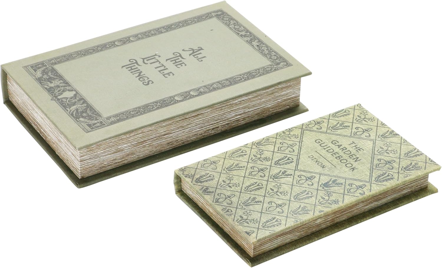 MDF & Canvas Book Storage Boxes / Set of 2
